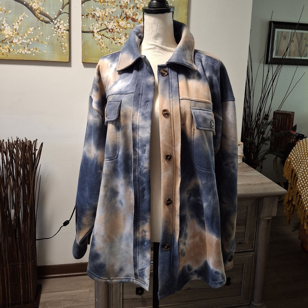 Nwot Oversized Easel Shacket Womens Small